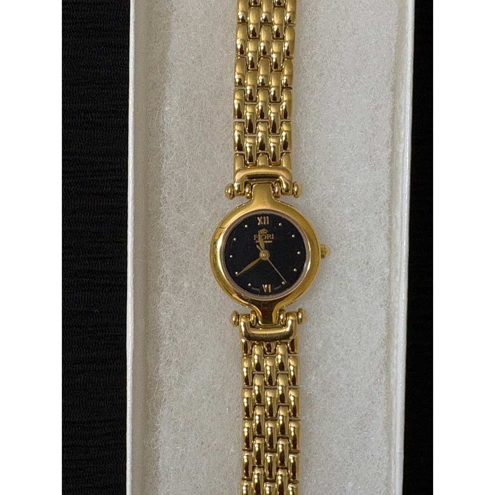 Fiori Finessa Womens Gold Tone Watch Black Dial Swiss Movt 32331 - Picture 5 of 13